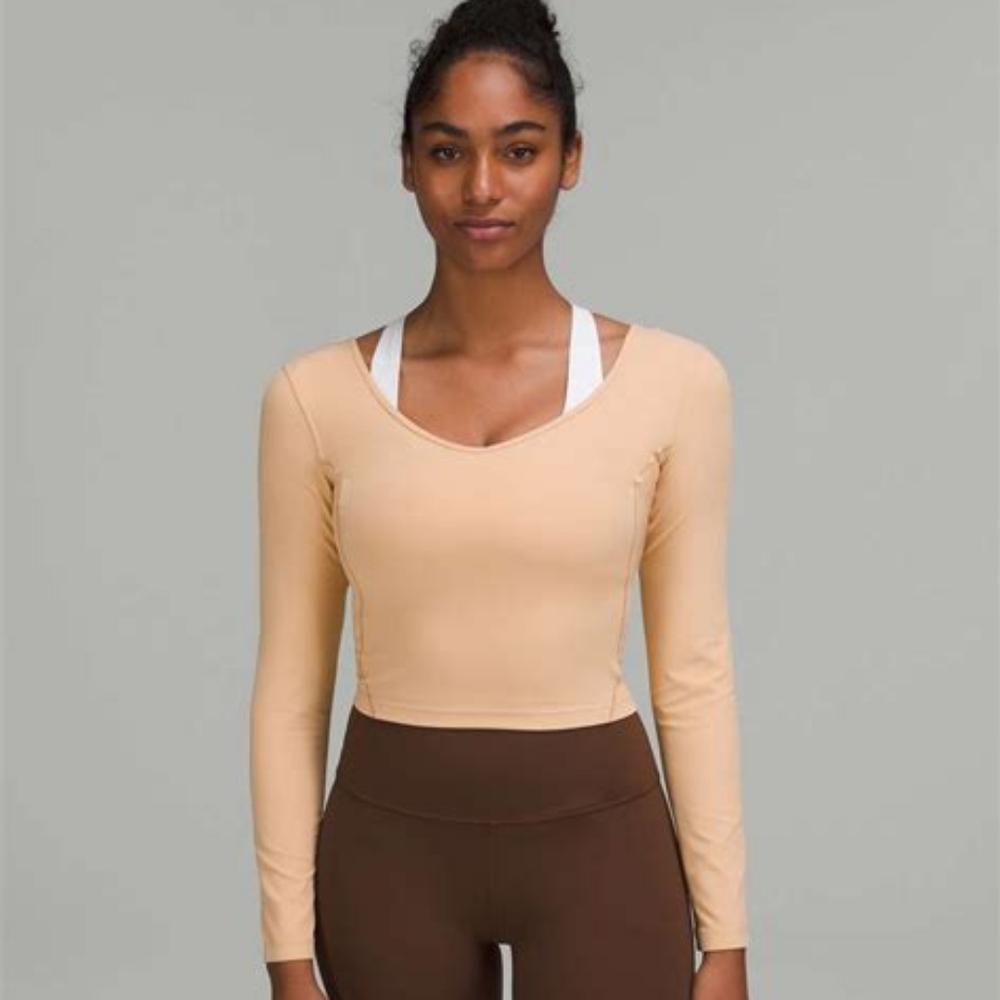 NWT Women's Lululemon Align Long Sleeve Crop Size 8 Color: Contour